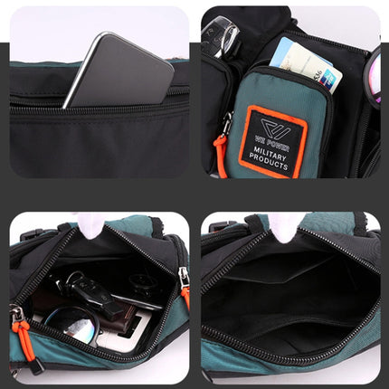 HAOSHUAI 5601 Men Leisure Waterproof Chest Bag Messenger Large Capacity Commute Bag(Dark Blue)-garmade.com