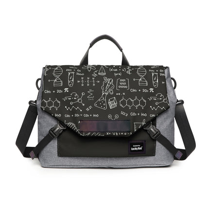 LUCKYBAT Laptop Bag Airbag Anti-drop Crossbody Handbag, Size: S 13.3-16 Inch(Gray Black Equation)-garmade.com
