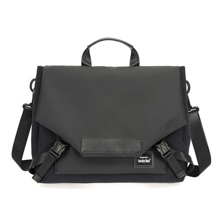 LUCKYBAT Laptop Bag Airbag Anti-drop Crossbody Handbag, Size: S 13.3-16 Inch(Pure Black)-garmade.com