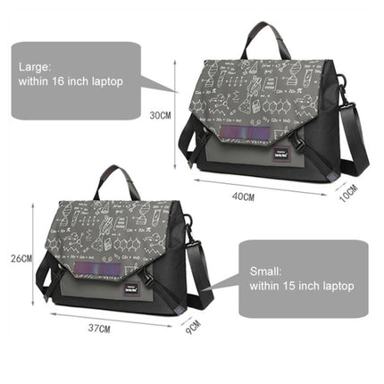 LUCKYBAT Laptop Bag Airbag Anti-drop Crossbody Handbag, Size: S 13.3-16 Inch(Black Gray Equation)-garmade.com