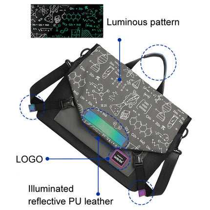 LUCKYBAT Laptop Bag Airbag Anti-drop Crossbody Handbag, Size: L 16 Inch(Black Gray Equation)-garmade.com
