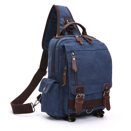 Outdoor Travel Messenger Canvas Chest Bag, Color: Dark Blue-garmade.com