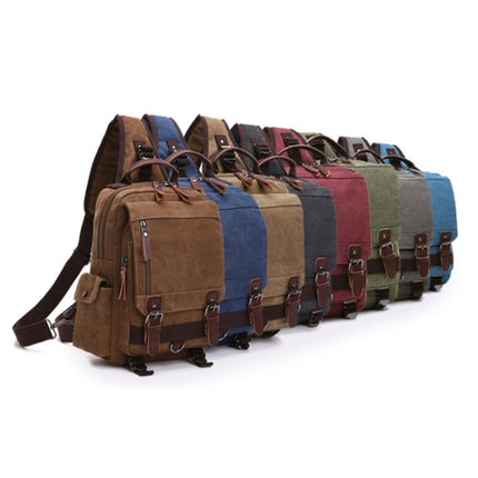 Outdoor Travel Messenger Canvas Chest Bag, Color: Black-garmade.com