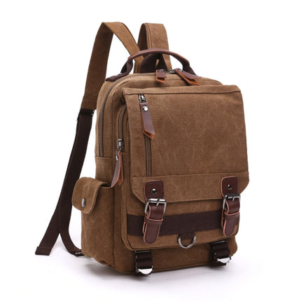 Outdoor Travel Messenger Canvas Chest Bag, Color: Brown Backpack-garmade.com