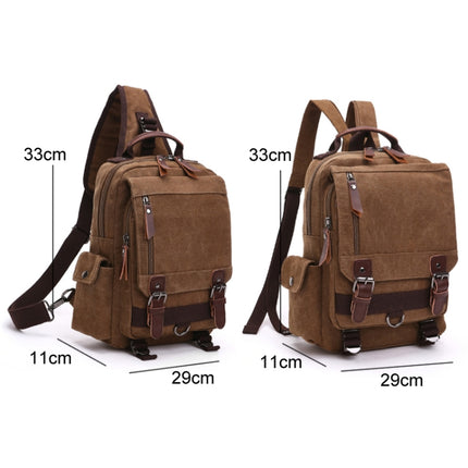 Outdoor Travel Messenger Canvas Chest Bag, Color: Brown Backpack-garmade.com