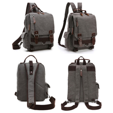 Outdoor Travel Messenger Canvas Chest Bag, Color: Dark Blue Backpack-garmade.com