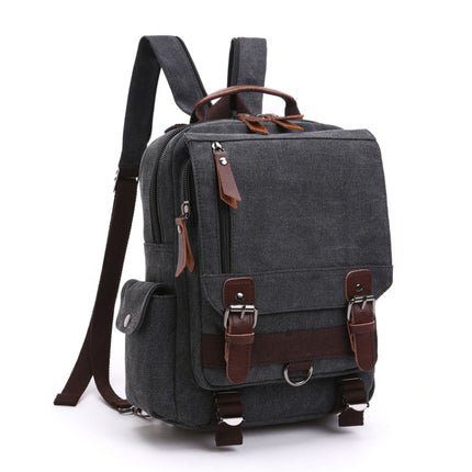 Outdoor Travel Messenger Canvas Chest Bag, Color: Black Backpack-garmade.com
