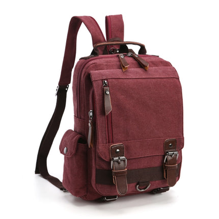 Outdoor Travel Messenger Canvas Chest Bag, Color: Red Backpack-garmade.com