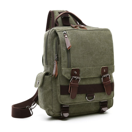 Outdoor Travel Messenger Canvas Chest Bag, Color: Green-garmade.com