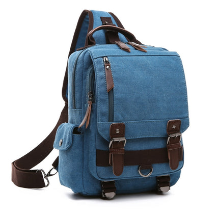 Outdoor Travel Messenger Canvas Chest Bag, Color: Blue-garmade.com