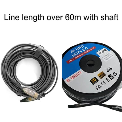 2.0 Version HDMI Fiber Optical Line 4K Ultra High Clear Line Monitor Connecting Cable, Length: 70m With Shaft(White)-garmade.com