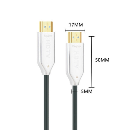 2.0 Version HDMI Fiber Optical Line 4K Ultra High Clear Line Monitor Connecting Cable, Length: 90m With Shaft(White)-garmade.com
