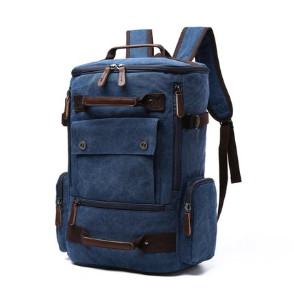 Travel Canvas Large Capacity Computer Backpack(Blue)-garmade.com