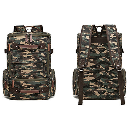 Travel Canvas Large Capacity Computer Backpack(Green Camouflage)-garmade.com