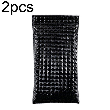 D8649-240 2pcs PU Leather Bullet Portable Waterproof Glasses Storage Bag, Color: Black-garmade.com