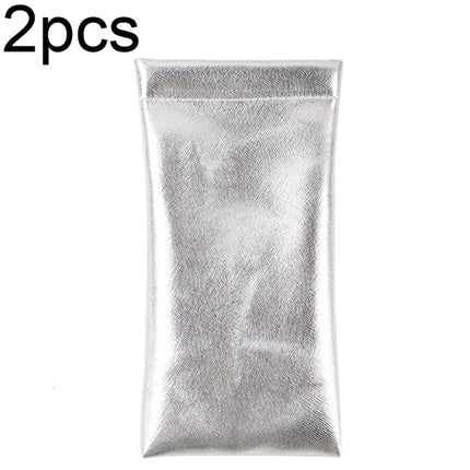 D8649-240 2pcs PU Leather Bullet Portable Waterproof Glasses Storage Bag, Color: Cross Silver-garmade.com