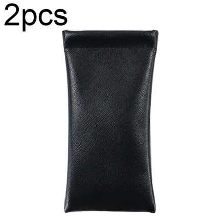 D8649-240 2pcs PU Leather Bullet Portable Waterproof Glasses Storage Bag, Color: Cross Black-garmade.com