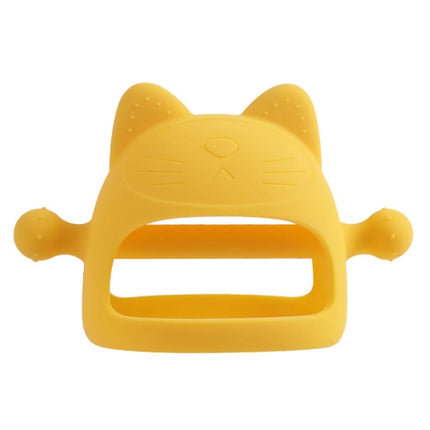 Baby Anti-eating Hand Cover Boiled Silicone Soothing Teeth Stick(Yellow)-garmade.com