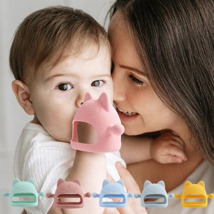 Baby Anti-eating Hand Cover Boiled Silicone Soothing Teeth Stick(Apricot)-garmade.com