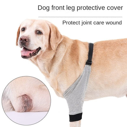 Pet Knee Pads Breathable Dog Elbow Brace Front Leg Brace, Size: L(Gray Black)-garmade.com