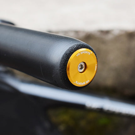 2pairs Aluminum Alloy Bicycle Expansion Handlebar Plug(Black)-garmade.com