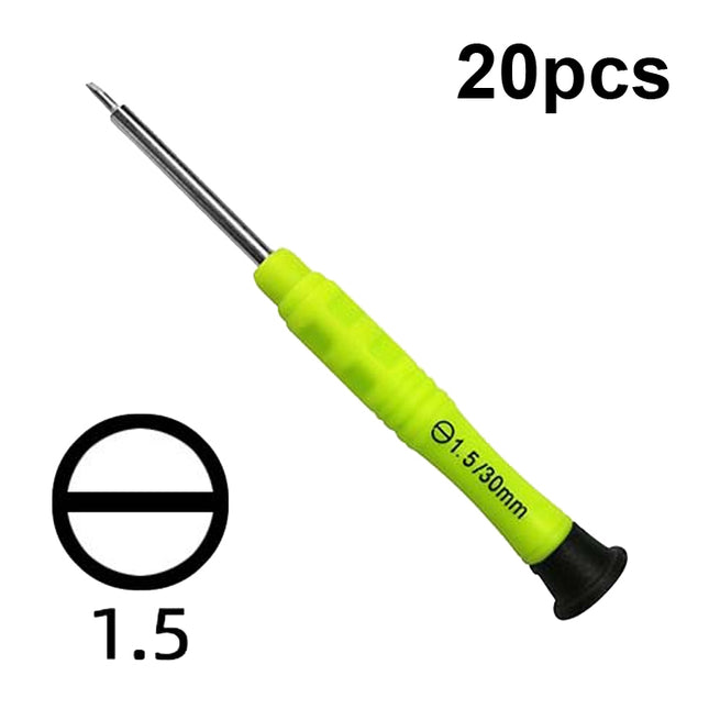 20pcs Mini Screwdriver Anti-Slip Mobile Phone Disassembly Maintenance Tools, Series: 1.5 Straight-garmade.com