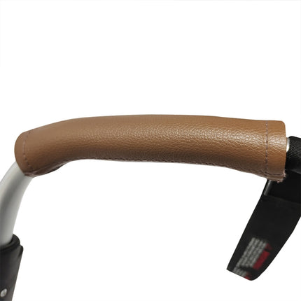 For Bugaboo Bee Series Stroller Armrests PU Leather Zipper Protector(Dark Brown)-garmade.com