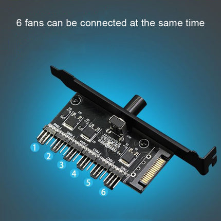 PIC Bit Case Cooling Fan Control Switch PWM 6 Way Computer Fan Speed Controller(SATA)-garmade.com