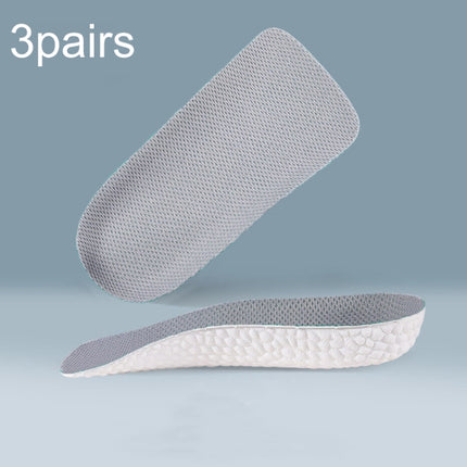 3pairs Boost Half Height Increase Shoe Insoles For Men Women,Spec: 1.5cm Gray(Free Size)-garmade.com