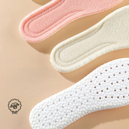 5pairs Highly Elastic Boost Particles Warm Insoles Plush Insoles, Size: 43(Beige)-garmade.com