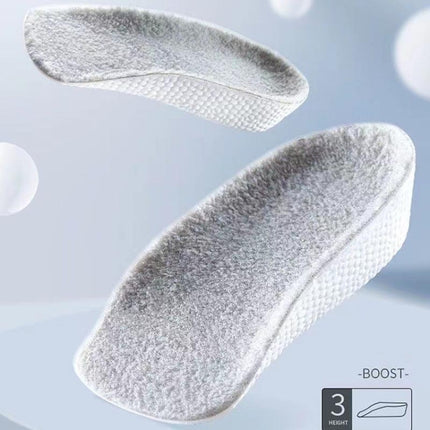 1.5cm+2.5cm 1pair Each Cashmere Boost Height Increased Half Insoles Warm Insoles(Gray)-garmade.com