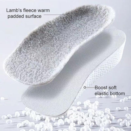 1.5+2.5+3.5cm 1pair Each Cashmere Boost Height Increased Half Insoles Warm Insoles(Gray)-garmade.com