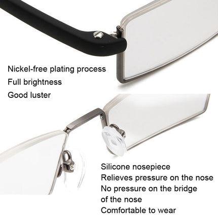 TR90 Seniors Clear Glasses With Portable Case Lightweight Presbyopic Glasses, Degree: +1.00(Black)-garmade.com