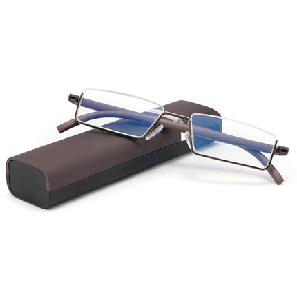 TR90 Seniors Clear Glasses With Portable Case Lightweight Presbyopic Glasses, Degree: +1.50(Brown)-garmade.com