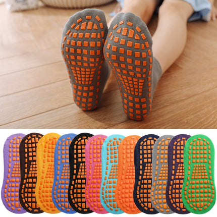 4pairs Trampoline Socks Dotted Rubber Non-slip Floor Socks Yoga Socks, Size: 5-12 Years Old(Orange)-garmade.com