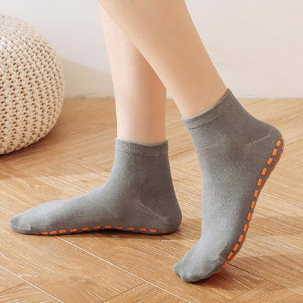 4pairs Trampoline Socks Dotted Rubber Non-slip Floor Socks Yoga Socks, Size: 5-12 Years Old(Grey)-garmade.com