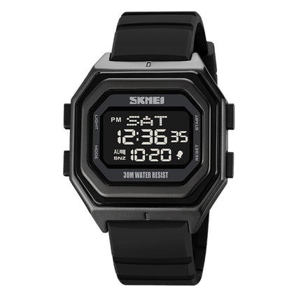 SKMEI 1875 Men Outdoor Electronic Watch Timing Multi-Functional Watch, Style: Silicone Band Black Machine-garmade.com