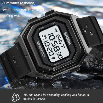 SKMEI 1875 Men Outdoor Electronic Watch Timing Multi-Functional Watch, Style: Steel Band White Machine-garmade.com