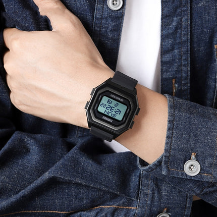 SKMEI 1875 Men Outdoor Electronic Watch Timing Multi-Functional Watch, Style: Steel Band Black Machine-garmade.com