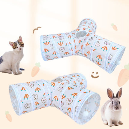 Foldable Rabbit Tunnel Suede Cat Three Exit Channel(T Type)-garmade.com