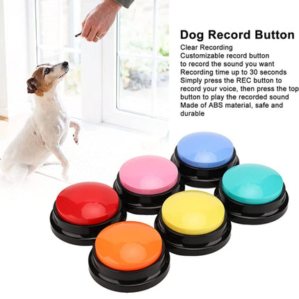 Pet Communication Button Dog Vocal Box Recording Vocalizer, Style: Recording Model(Pink)-garmade.com