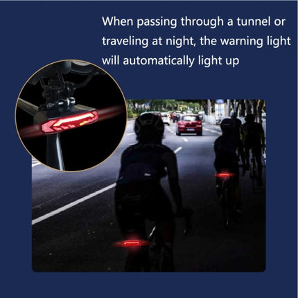 SF31 Bicycle Smart Brake Taillight USB Alerter Night Ride Ride Mountain Vehicle Turn LED Taillights(Black)-garmade.com