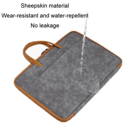 Baona Leather Fully Open Portable Waterproof Computer Bag, Size: 15/15.6/16 inches(Gray Brown)-garmade.com