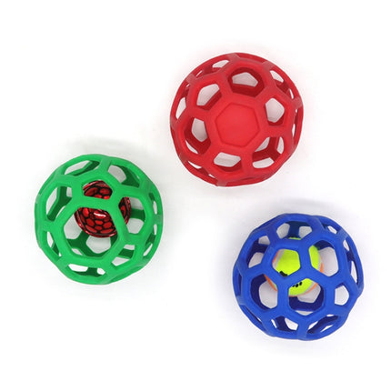1030001 Dog Toy Hollow Ball Bite-resistant Elastic Pet Rubber Toy Balls, Spec: Hollow(Blue)-garmade.com