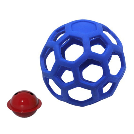 1030001 Dog Toy Hollow Ball Bite-resistant Elastic Pet Rubber Toy Balls, Spec: Bell(Blue)-garmade.com