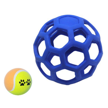 1030001 Dog Toy Hollow Ball Bite-resistant Elastic Pet Rubber Toy Balls, Spec: Tennis(Blue)-garmade.com