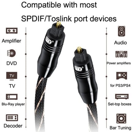 EMK QH/A6.0 Digital Optical Fiber Audio Cable Amplifier Audio Line, Length 1m(Black)-garmade.com