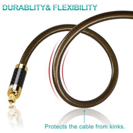 EMK GM/A8.0 Digital Optical Fiber Audio Cable Amplifier Audio Gold Plated Fever Line, Length: 1m(Transparent Coffee)-garmade.com