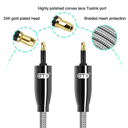 EMK QH4.0 Mini Toslink 3.5mm Interface SPDIF Audio Fiber Optical, Length: 2m(Black)-garmade.com