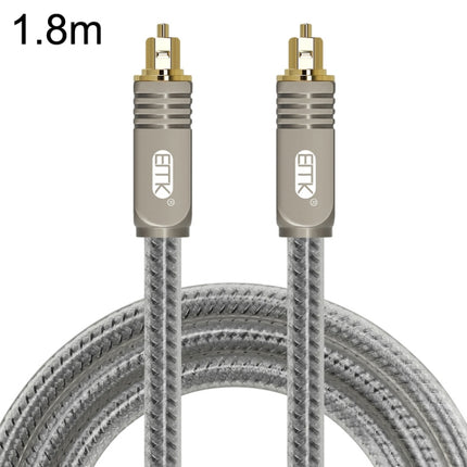EMK YL/B Audio Digital Optical Fiber Cable Square To Square Audio Connection Cable, Length: 1.8m(Transparent Gray)-garmade.com